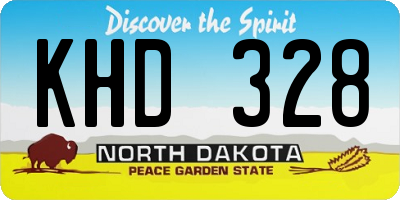 ND license plate KHD328