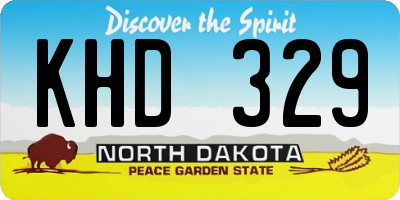 ND license plate KHD329