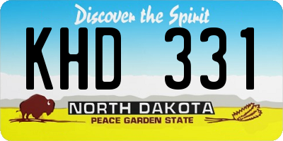 ND license plate KHD331