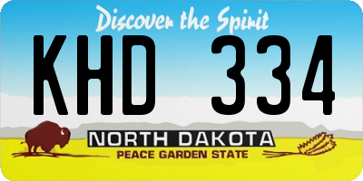 ND license plate KHD334