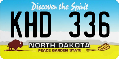 ND license plate KHD336