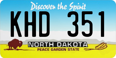 ND license plate KHD351