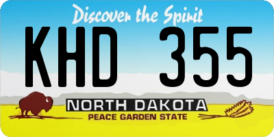 ND license plate KHD355