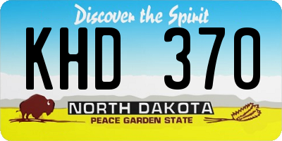 ND license plate KHD370