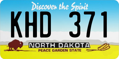 ND license plate KHD371