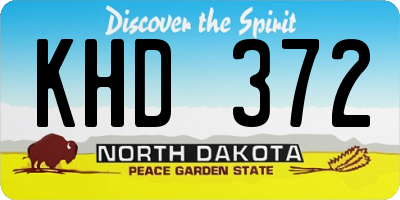 ND license plate KHD372