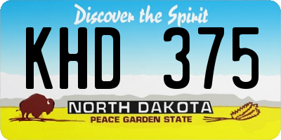 ND license plate KHD375