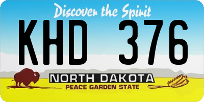 ND license plate KHD376