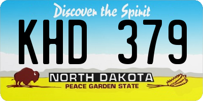 ND license plate KHD379