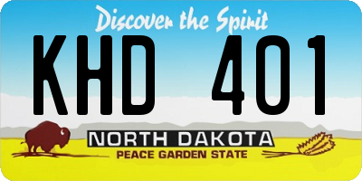 ND license plate KHD401