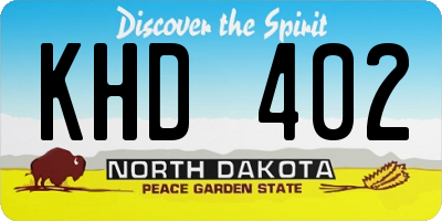 ND license plate KHD402