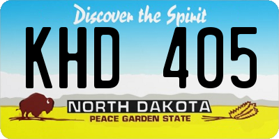 ND license plate KHD405