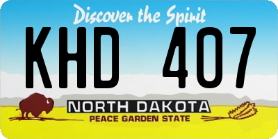 ND license plate KHD407