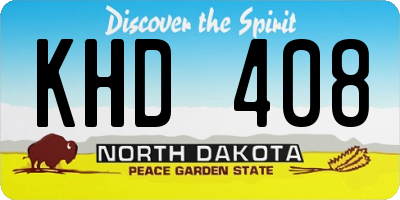 ND license plate KHD408