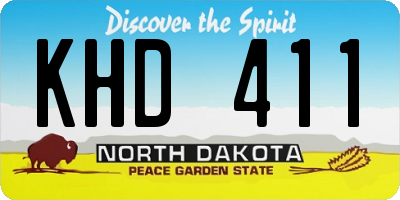 ND license plate KHD411
