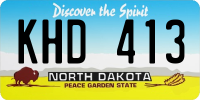 ND license plate KHD413
