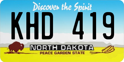 ND license plate KHD419