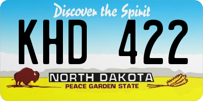 ND license plate KHD422