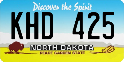 ND license plate KHD425