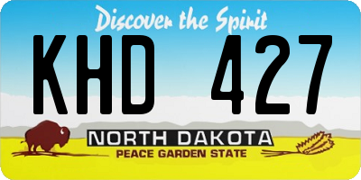 ND license plate KHD427
