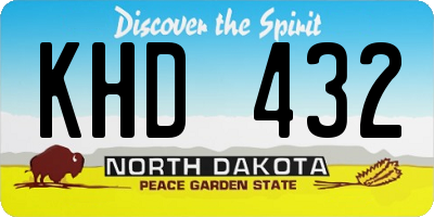ND license plate KHD432