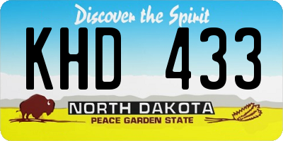 ND license plate KHD433