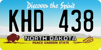 ND license plate KHD438