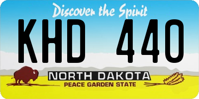 ND license plate KHD440