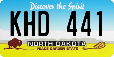 ND license plate KHD441
