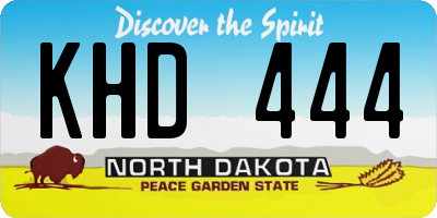 ND license plate KHD444