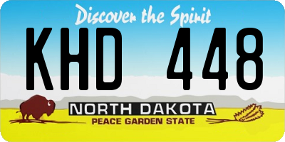 ND license plate KHD448