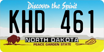 ND license plate KHD461