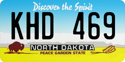ND license plate KHD469