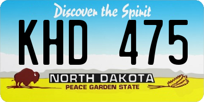ND license plate KHD475
