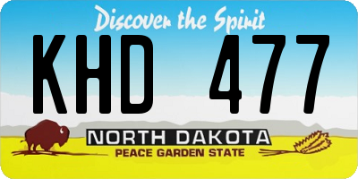 ND license plate KHD477