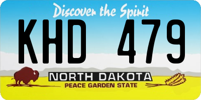 ND license plate KHD479
