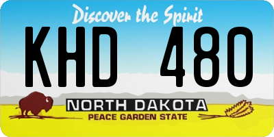 ND license plate KHD480