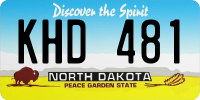 ND license plate KHD481