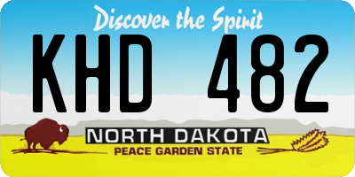 ND license plate KHD482
