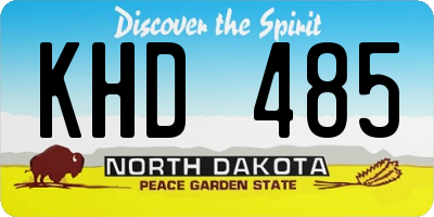 ND license plate KHD485