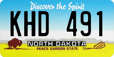 ND license plate KHD491