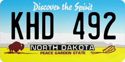 ND license plate KHD492