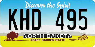ND license plate KHD495