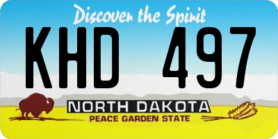 ND license plate KHD497