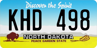 ND license plate KHD498