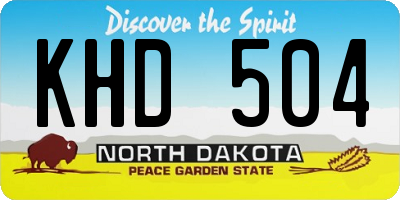 ND license plate KHD504