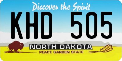 ND license plate KHD505