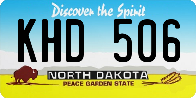ND license plate KHD506