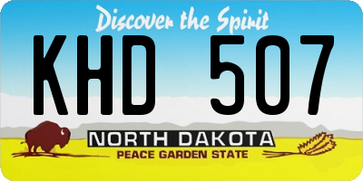 ND license plate KHD507
