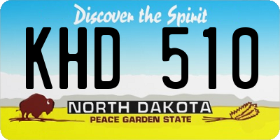 ND license plate KHD510